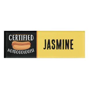 Coole Hotdog-Anbieter oder Unternehmen Namenschild