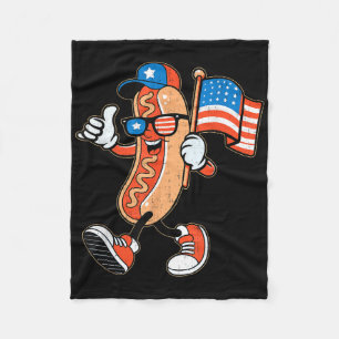 Coole Hotdog-Sonnenbrillen mit amerikanischer Flag Fleecedecke