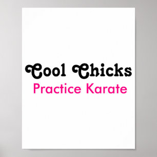 Coole Hühner üben Karate T-Shirt Poster