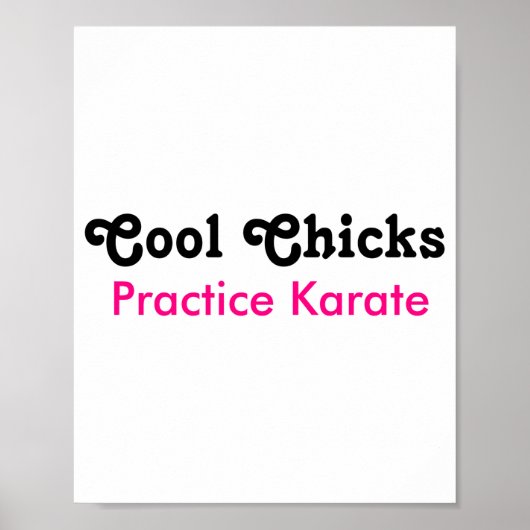 Coole Hühner üben Karate T-Shirt Poster (Vorne)