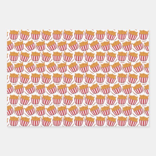 coole Hühnereisen-Muster Fast Food Geschenkpapier Set (Vorderseite)