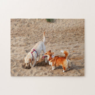 coole Hunde am Strand Puzzle
