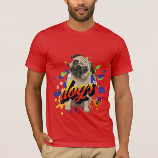 Coole Hunde Kunst für ihn Sommerrot T-Shirt