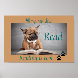 Coole Hunde lesen Literaturplakat Poster