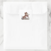 Coole Hunde Lieben Workout Quadratischer Aufkleber (Tasche)