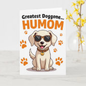 Coole Hundemutter Grußkarte Karte (Gelbe Blume)