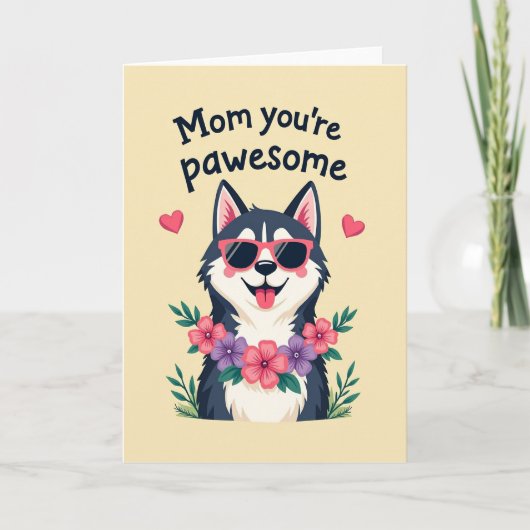 Coole Hundemutter-Tag-Blumenkarte Karte (Vorderseite)