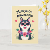 Coole Hundemutter-Tag-Blumenkarte Karte (Gelbe Blume)