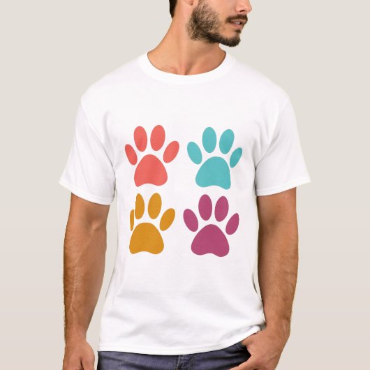 Coole Hundepapierdrucke T-Shirt (Vorderseite)