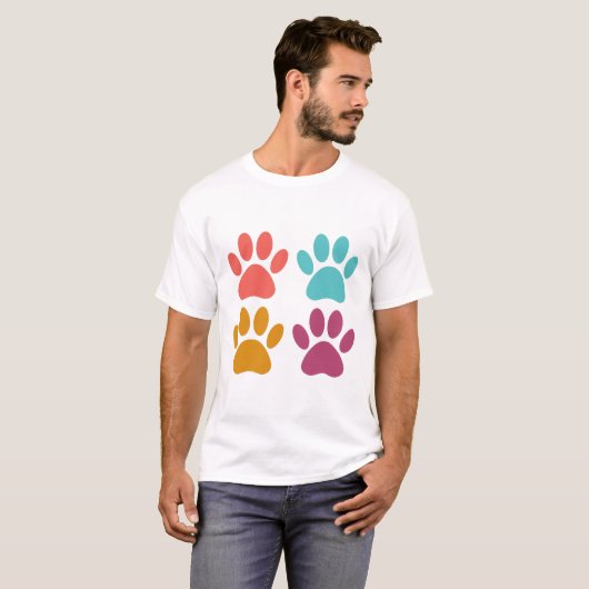 Coole Hundepapierdrucke T-Shirt (Vorne ganz)