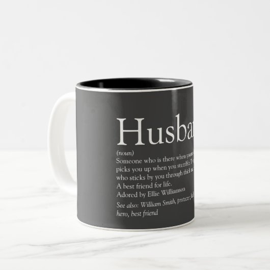 Coole Husband Definition Modernes Grau Zweifarbige Tasse (Vorderseite Links)