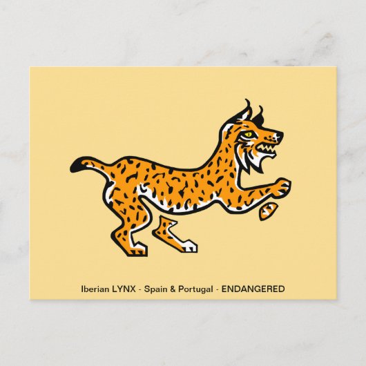 Coole Iberische LYNX- gefährdete Tiere - Wildtiere Postkarte (Vorderseite)