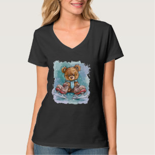 Coole Ice Skaten Shoes mit lustigen Teddy Bear Out T-Shirt