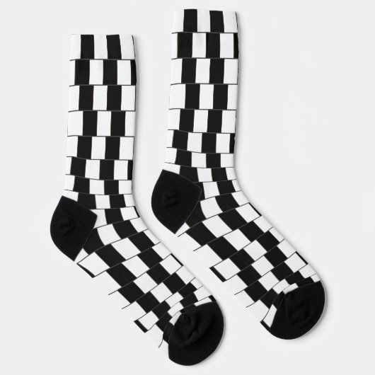 Coole Illusion eines gekreuzten Musters in Schwarz Socken (Rechts)