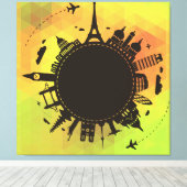 Coole Illustration über die Reise in die Welt Leinwanddruck (Insitu (Holzboden))