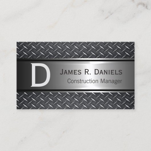 Coole Imitate aus Graustahl, Metall-Diamantplatten Visitenkarte (Vorderseite)