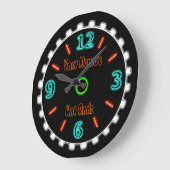 Coole Imitate des Rades Neon (Personalisiert) Große Wanduhr (Winkel)