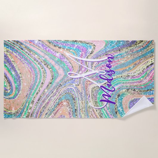 Coole Imitate Glitzer aus Marmor Strandtuch (Vorderseite)