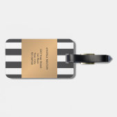 Coole Imitate Graue Streifen Gepäckanhänger (Rückseite horizontal)