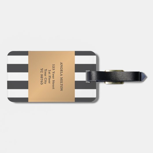 Coole Imitate Graue Streifen Gepäckanhänger (Rückseite horizontal)