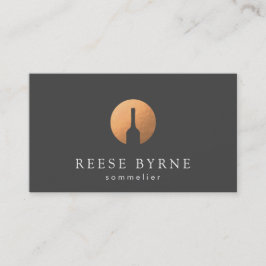 Coole Imitate Kupferweinflasche Logo Sommelier Gra Visitenkarte