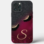 Coole Imitate Lashes Schwarzer Glitzer Rot Case-Mate iPhone Hülle (Rückseite)