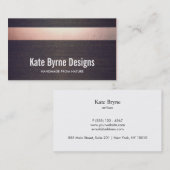 Coole Imitate Rose Goldfolie gestreift Modernes Ho Visitenkarte (Vorne/Hinten)