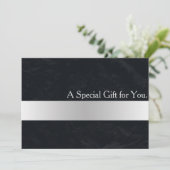 Coole Imitate Silver Strip Modernes Geschenkgutach (Stehend Vorderseite)