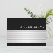 Coole Imitate Silver Strip Modernes Geschenkgutach (Stehend Vorderseite)