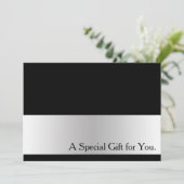 Coole Imitate Silver Strip Modernes Geschenkgutach (Stehend Vorderseite)