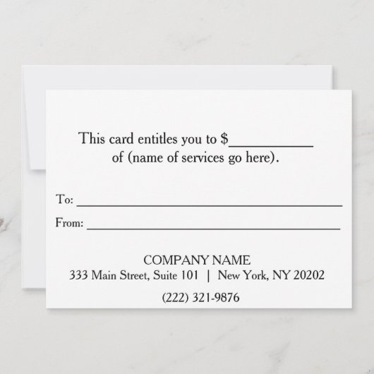 Coole Imitate Silver Strip Modernes Geschenkgutach (Rückseite)