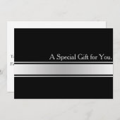 Coole Imitate Silver Strip Modernes Geschenkgutach (Vorne/Hinten)