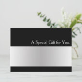 Coole Imitate Silver Strip Modernes Geschenkgutach (Stehend Vorderseite)