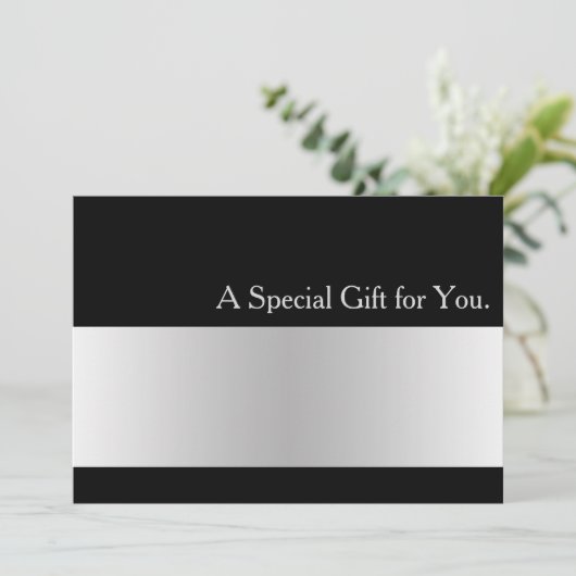 Coole Imitate Silver Strip Modernes Geschenkgutach (Stehend Vorderseite)