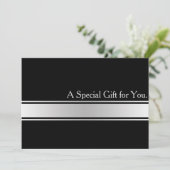 Coole Imitate Silver Strip Modernes Geschenkgutach (Stehend Vorderseite)