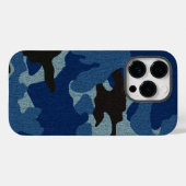 Coole Imitate Stoffuntergrund Blau Camouflage Must Case-Mate iPhone Hülle (Rückseite (Horizontal))