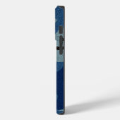 Coole Imitate Stoffuntergrund Blau Camouflage Must Case-Mate iPhone Hülle (Rückseite / Links)