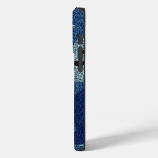 Coole Imitate Stoffuntergrund Blau Camouflage Must Case-Mate iPhone Hülle (Rückseite / Links)