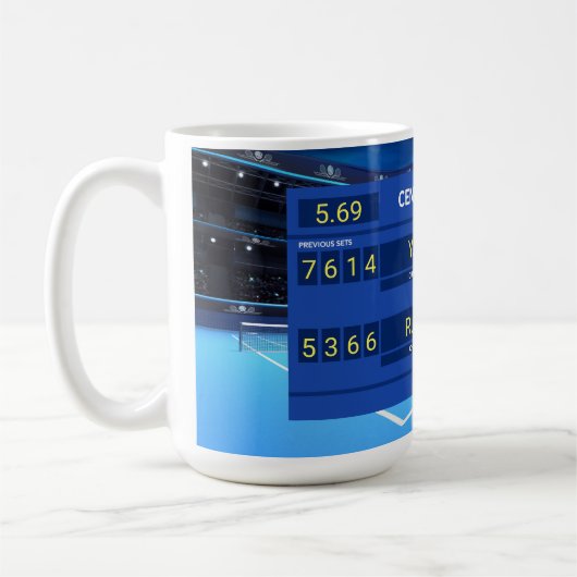 Coole, individuell anpassbare Tennisplatte Kaffeetasse (Links)
