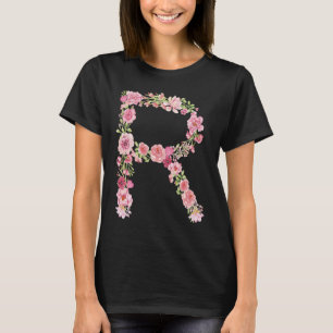 Coole Initial Alphabet Monogramm Blume Floral Gela T-Shirt