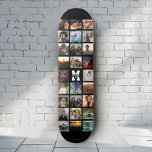 Coole Instagramm-Fotomaterial Skateboard<br><div class="desc">Cooles,  modernes Skateboarddeck mit Custom Instagram Foto Collage rund um Ihr Monogramm und Ihren Namen. Personalisieren Sie einfach Ihre Lieblingsbilder. Ein großartiges Deck mit einer Wandmontage (getrennt) für ein tolles Geburtstag- oder Abschluss-Geschenk! Dieses Design ist farbig. Erhältlich auch in Schwarz und Weiß.</div>