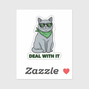 Coole irische Katze mit Sonnenbrille Swag St. Patr Aufkleber