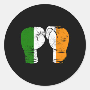 Coole Irland-Flagge Vintage-Irische-Flagge-Boxhand Runder Aufkleber