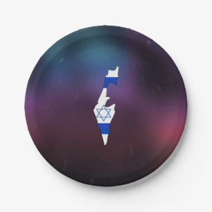 Coole Israel-Flaggen-Karte Pappteller