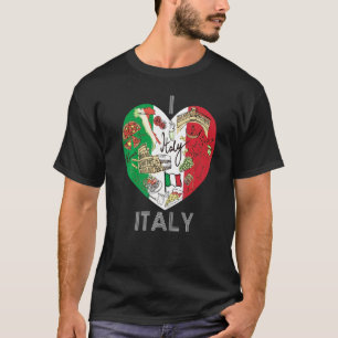 Coole italienische Flag Karte Herzstück Italien Gr T-Shirt
