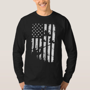 Coole Jäger Beunruhigt Vintage US-Flagge Entenjagd T-Shirt