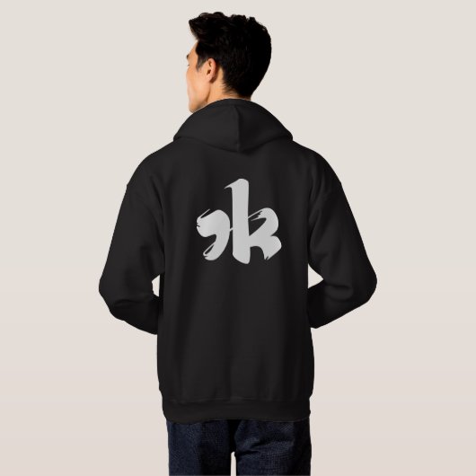 Coole Japanisch-Weiße-Text-Männer schwarz Hoodie (Schwarz voll)