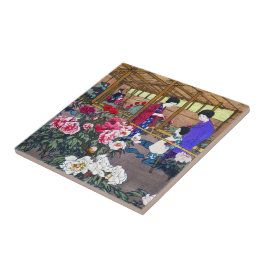 Coole japanische Blumengarten Fliese