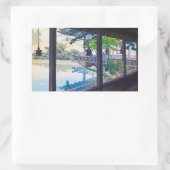 Coole japanische Gärtnerei Bergkulisse Rechteckiger Aufkleber (Tasche)