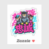 Coole japanische Katzen-Crew - Für Laptops & Plane Aufkleber (Blatt)
